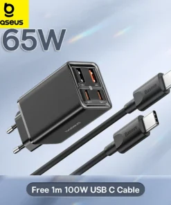 Baseus 65W USB C Charger GaN Charger Support QC PD Charge Portable Fast Charger For iPhone 17 16 15 Xiaomi Laptop Charger