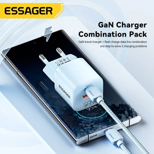 Essager 20W GaN USB-C Fast Charger with Power Delivery for iPhone and iPad - Image 3