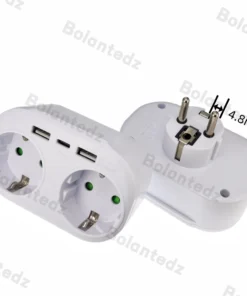 EU Wall Socket USB Power Strip 250V 16A AC Outlet Power Extension 4000W European Standard Plug Adapter Converter Sockets 1 to 2