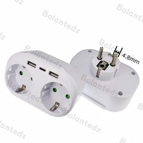 EU Wall Socket USB Power Strip 250V 16A AC Outlet Power Extension 4000W European Standard Plug Adapter Converter Sockets 1 to 2