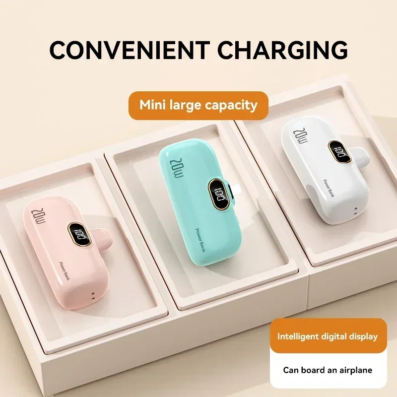 Mini Power Bank 10000mAh with Built-in Cable – Fast Charger for iPhone and Type-C - Image 6