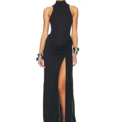Off-Shoulder Thigh Split Maxi Dress for Women