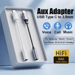 USB C to 3.5mm Headphone Adapter for iPhone and Android Devices - AUX Audio Adapter for Earphones