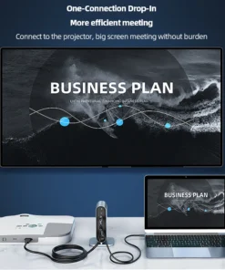 Alternative view of USB C Docking Station PD 100W USB C HUB Type C to HDMI-Compatible Adapter 4K 30Hz VGA RJ45 USB 3.0 HUB USB Splitter for MacBook