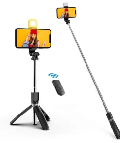 3-In-1 Bluetooth Wireless Selfie Tripod With Fill Light Shutter Remote Control Portable Foldable Monopod For Cell Smart Phones