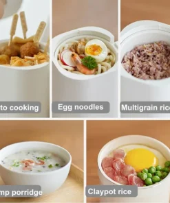 Alternative view of Mini Rice Cooker - 800ml Ceramic, Non-Stick, Electric Lunch Box for Travel and Office Use