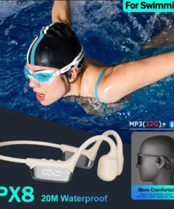 Bone Conduction Headphones Bluetooth 5.4 Wireless Earphone IPX8 Waterproof for Swimming Sports Support MP3 Player With 32G RAM