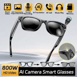 LIGE 800W HD AI Smart Glasses with Camera and Bluetooth Calling for Everyday Use