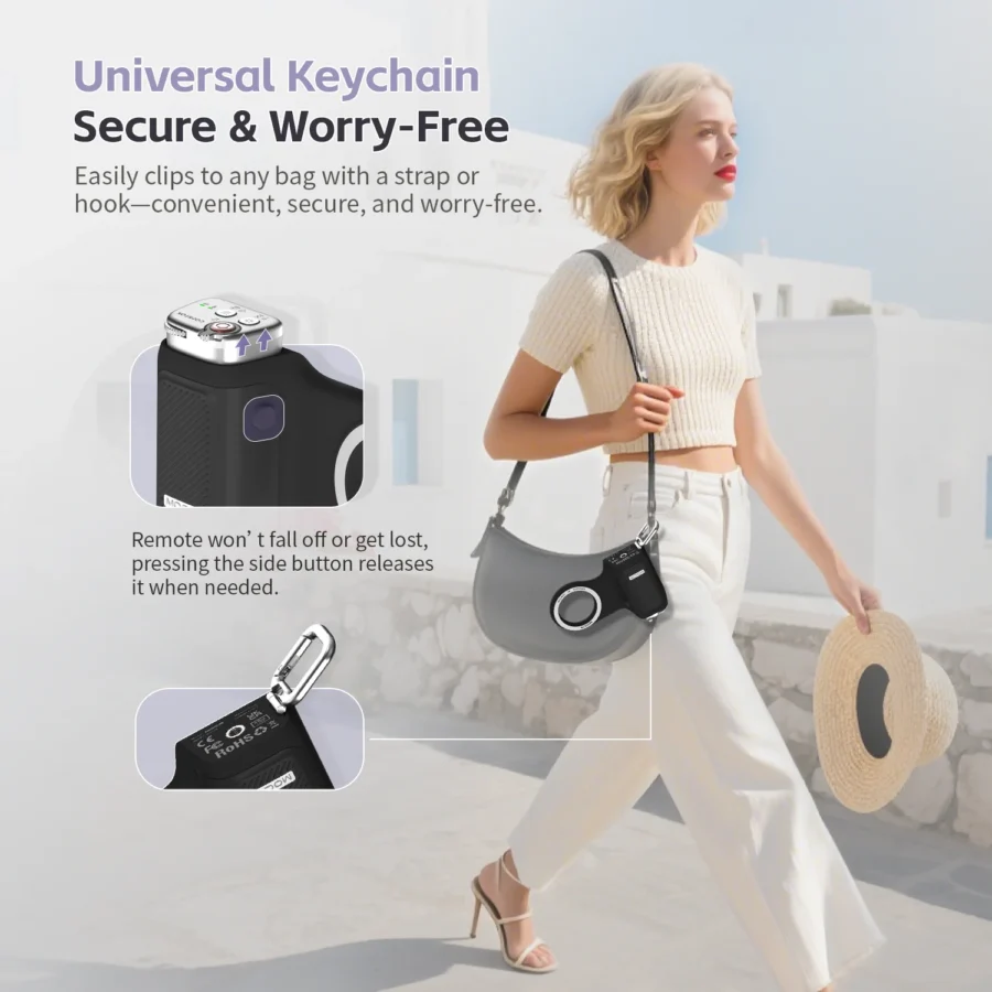 COMITOK Magnetic Phone Grip with Remote Control Portable Shooting Handle for iPhone Vlog Videos, Easy One-Hand Operation - Image 6