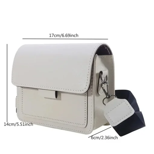 Crossbody Bag PU Leather with Handle for Women - Small Flap Fashion Shoulder Messenger Bag - Image 5