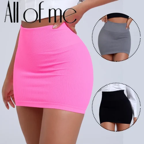 High Waist Black Mini Skirt for Women - Slimming Knitted Professional Workwear