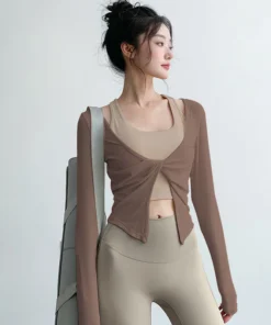 Long Sleeve Bow Yoga Shirts Women Sexy V Neck Breathable Fitness Tops Running Solid Color Slim Gym Tops Female Workout Clothes