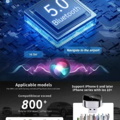 Alternative view of Wireless CarPlay Adapter with Fast, Stable Connection for Apple iPhone and Android Users (2025-2026 Upgrade)