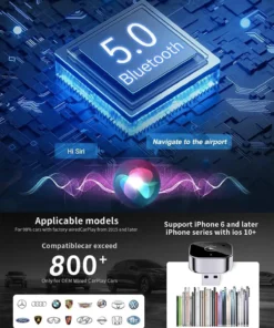 Alternative view of Wireless CarPlay Adapter for Apple iPhone ＆Android（2025-2026 Upgrade）, Plug and Play Fast and Stable Connection CarPlay＆Android