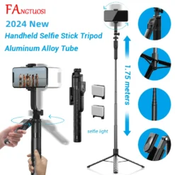 Wireless Selfie Stick Tripod with LED Light for Smartphones and Vlogging