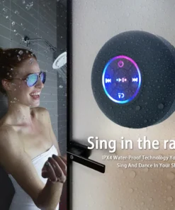 Portable Bluetooth Speaker with LED - IPX4 Waterproof, Suction Cup, Mini Stereo Sound Box