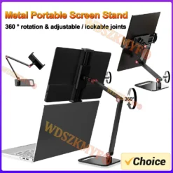 Portable Monitor Stand with 360° Adjustable Swivel Bracket for 12”-17.3" Tablets and Desktops