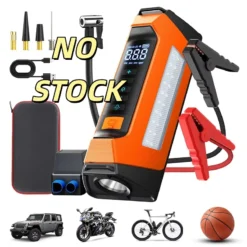 Car Emergency Jump Starter and Compressor Combo with Battery Ignition Power for Drivers