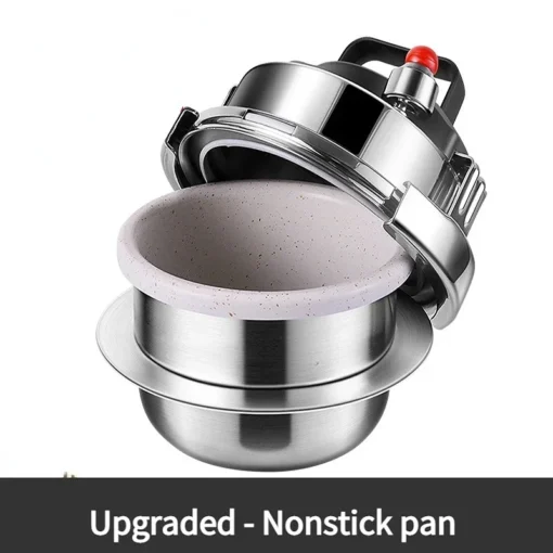Stainless Steel Pressure Cooker - Mini Induction Cookware for Soup and Rice - 1.2L/1.6L Capacity - Image 4