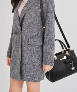 Alternative view of Yogodlns Elegant Women Messenger Bags with flower pendant Office Ladies Totes Pure Handbag for female Crossbody Shoulder Bags