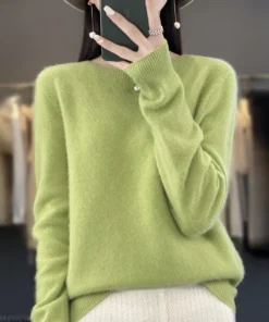 Alternative view of New cashmere sweater women's sweater in autumn and winter 100% merino wool fashion O-neck autumn warm pullover top
