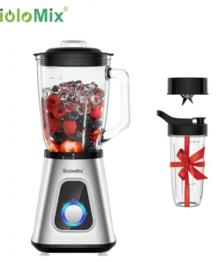BioloMix 1300W Smoothie Blender with 1.5L Glass Jar for Frozen Drinks and Sauces