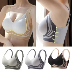 Seamless V-neck Bra for Small Chest with Adjustable Thin Design for Ladies