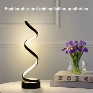Dimmable LED Spiral Table Lamp with Adjustable Brightness for Living Room, Bedroom, and Office Use