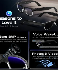 Alternative view of 2026 New 8K HD AI Smart Glasses Men with Chat GPT 800MP Camera Bluetooth Call AI Translation Voice Assistant Control Unisex Sung