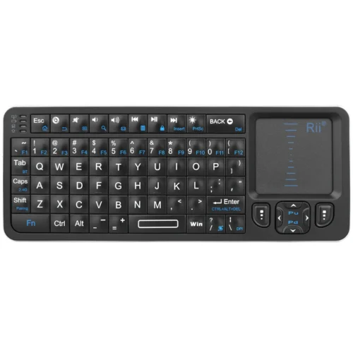 Rii K06 Mini Bluetooth Keyboard,Backlit 2.4GHz Wireless Keyboard with IR Learning Touchpad Android TV Box， Mac, Laptop, Windows