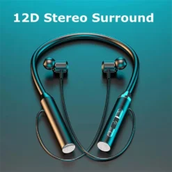 Wireless Bluetooth Neckband Earphones with Waterproof Design for Gaming and Sports