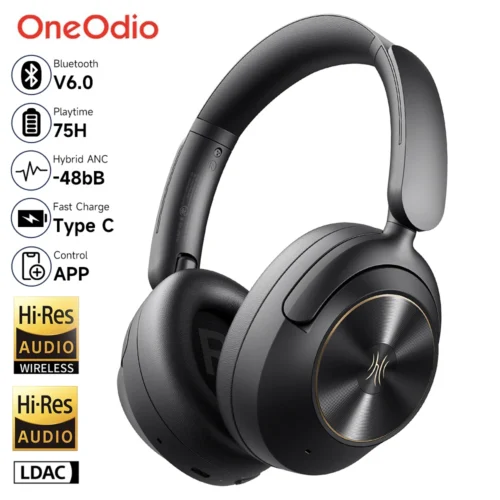 Oneodio A6 Wireless Bluetooth Headphones with Active Noise Cancelling and Microphone