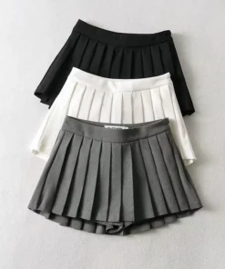 Zoki Women's High Waist Pleated Mini Skirt - Vintage Summer Design