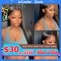 13x6 HD Lace Front Wig with 250% Density, 34in Glueless Straight Human Hair for Women