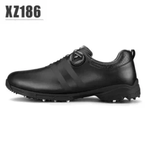 Waterproof Men's Golf Shoes with Adjustable Rotating Shoelaces for Secure Fit