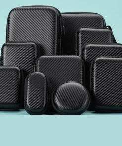 Portable EVA Shaver and Accessory Storage Case - Protective Zipper Pouch for Phone Chargers and Headphones