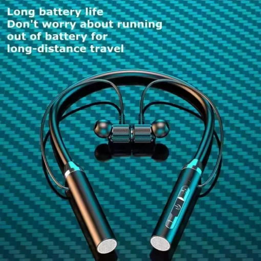 Wireless Bluetooth Neckband Earphones with Waterproof Design for Gaming and Sports - Image 3