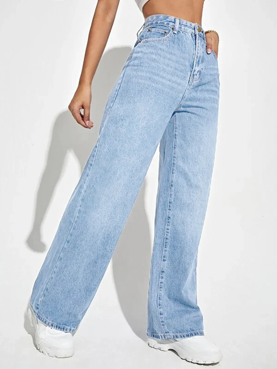 Women’s High-Waist Wide-Leg Denim Jeans - Image 2