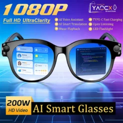 AI Smart Glasses with 200W HD Camera and Voice Assistant for Men and Women