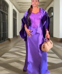 African Traditional Dashiki Dress for Women - Maxi Length Ankara Gown