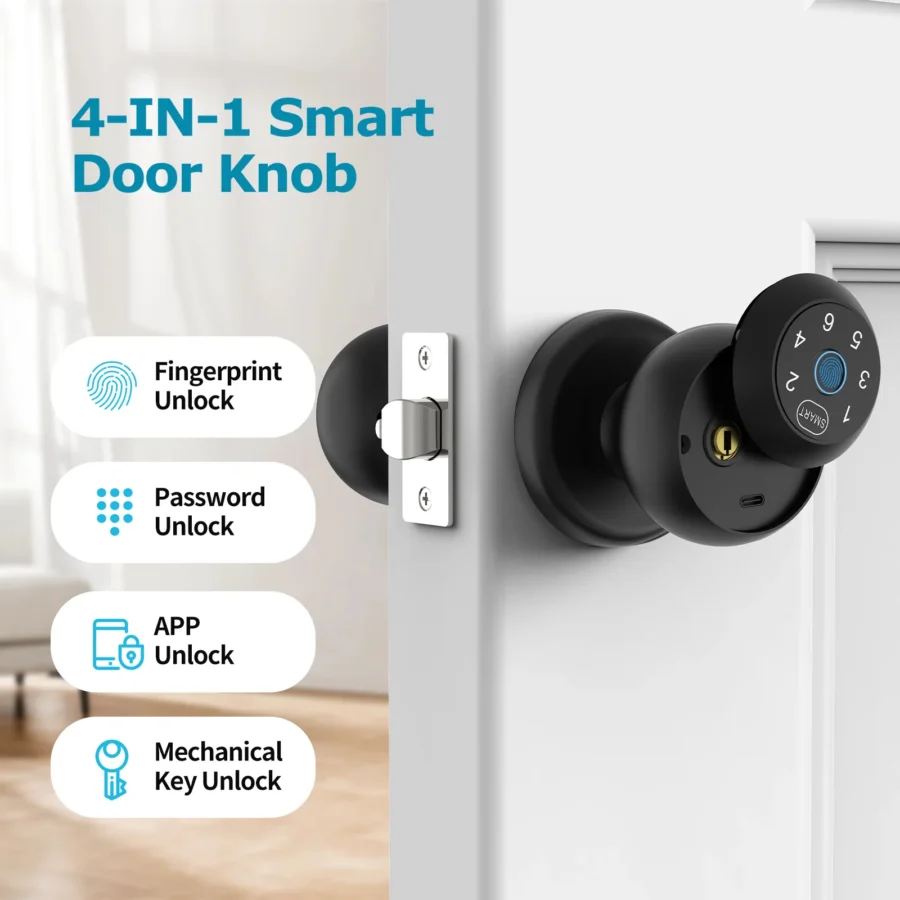 Viladepot Fingerprint Smart Lock - App Control, Touchscreen Keypad, Indoor Use - Image 4