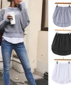 Alternative view of Adjustable Layering Shirt Extender for Women and Girls – Faux Top with Underskirt Hemline