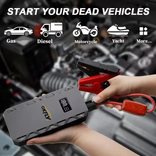 Portable Car Jump Starter 9000A with High Power Output for Petrol Vehicles - Image 2