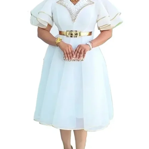 Alternative view of Elegant Plus Size African Dress for Women - Dashiki Ankara Midi Gown for Weddings and Parties