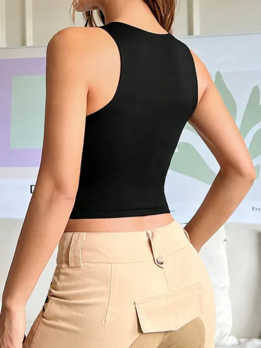 Hollow Out Crop Tank Top for Women - Y2K Summer Style Tops - Image 3