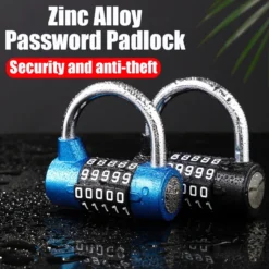 Zinc Alloy Combination Padlock - 5-Digit Code for Bikes, Lockers, and Cabinets