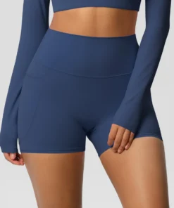 Alternative view of High Waist Women's Sports Shorts with Pockets - Squat Proof, Quick Drying Gym and Cycling Shorts