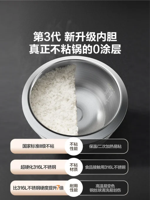 Low Sugar Rice Cooker with Soup Separation - 1.8L Electric IH Rice Cooker for Health-Conscious Users - Image 2