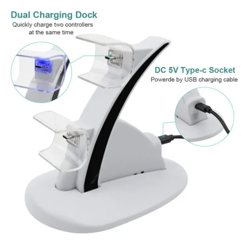 Alternative view of Sony PS5 Dual Charge Stand for Wireless Controllers - Charging Dock and Cradle Holder