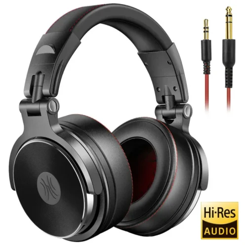 Oneodio Professional Studio DJ Headphones with Microphone - Over-Ear HiFi Monitor for Phone and PC